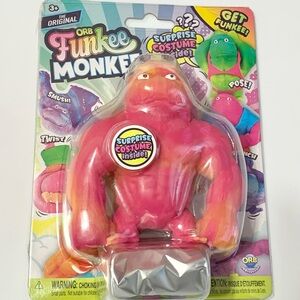 Orb Funkee Monkey Squishy Stretchy Pink Orange Gorilla & Surprise Costume NEW